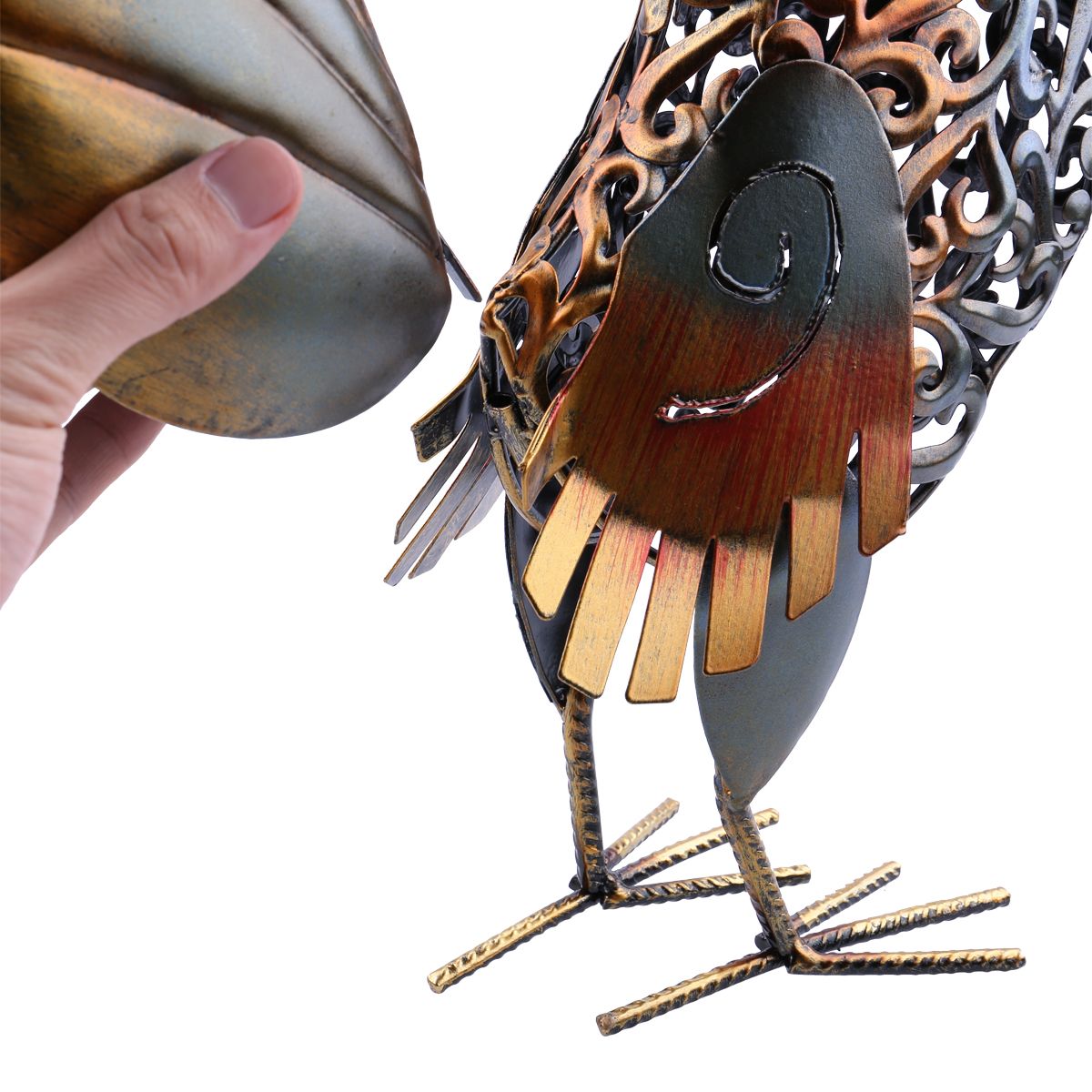 Filigree Metal Rooster Décor Accent