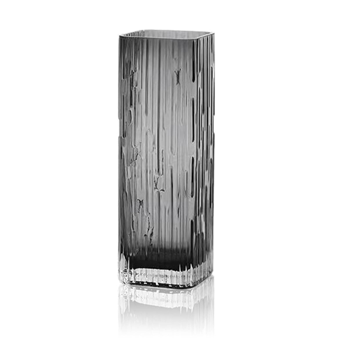 Smoky Gray Glass Accent Vase