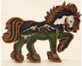 Carved Wooden Horse Accent