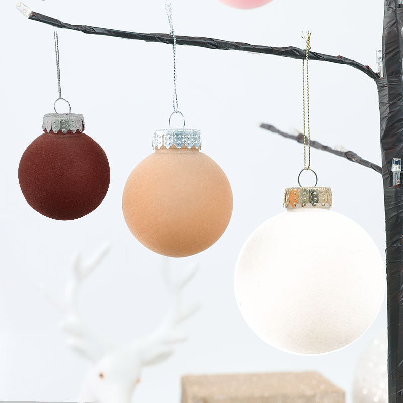 Velvet-Finish Christmas Ornaments — Set of 12