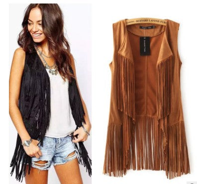 Western Fringe Layering Vest