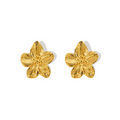 Chic Gold Petal Drop Stud Earrings