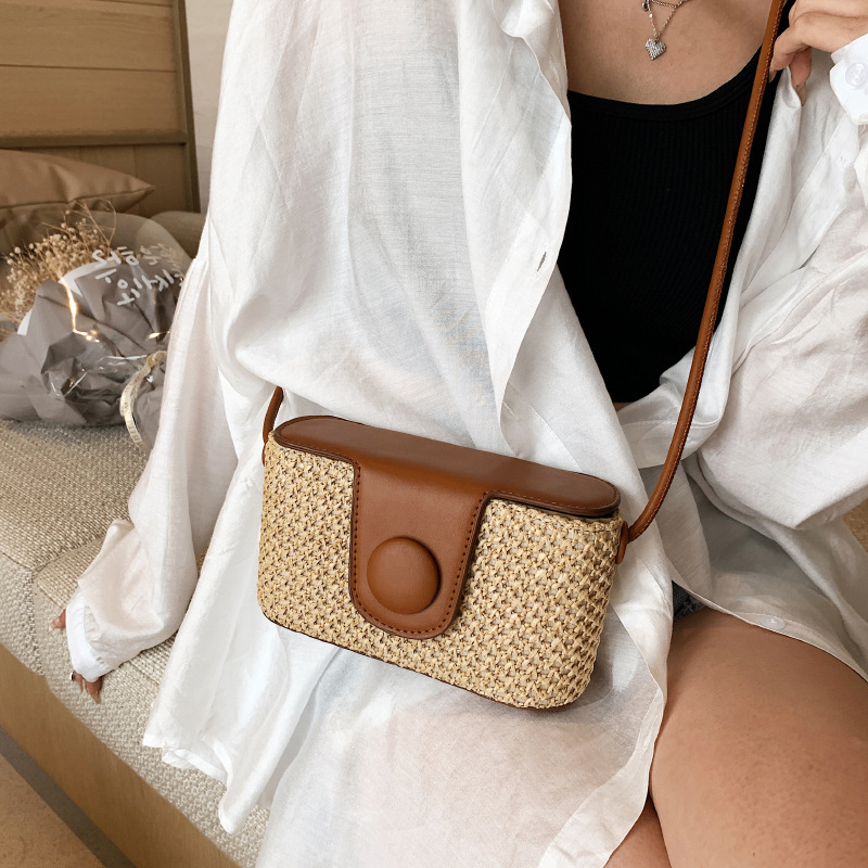 Western Straw Bucket Bag