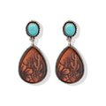 Western Turquoise-Color Drop Earrings