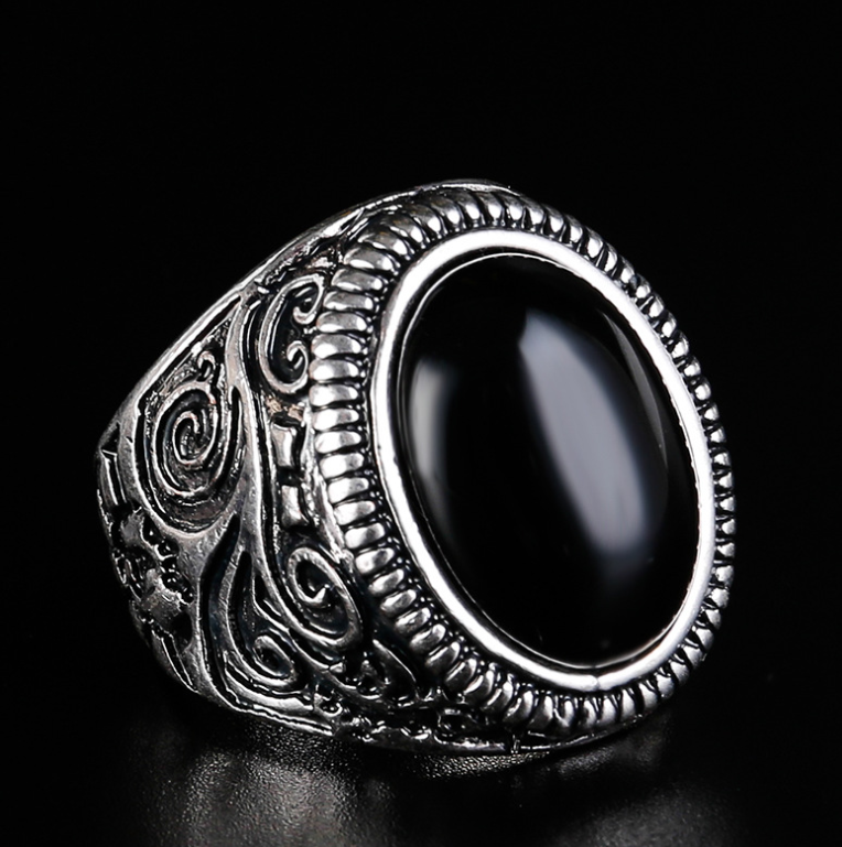 Western Agate-Style Statement Ring