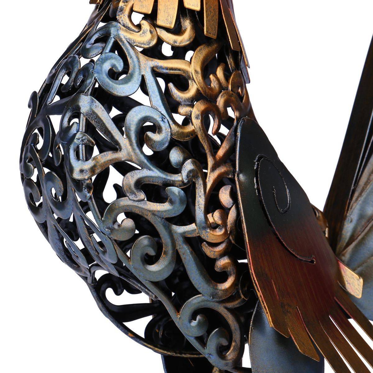 Filigree Metal Rooster Décor Accent