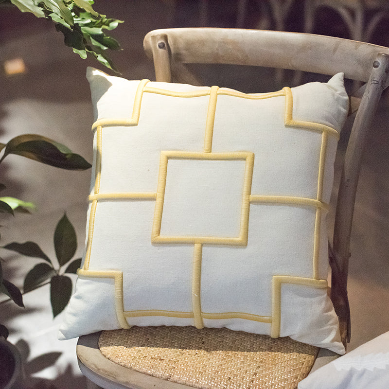 Geometric Embroidered Pillow Cover