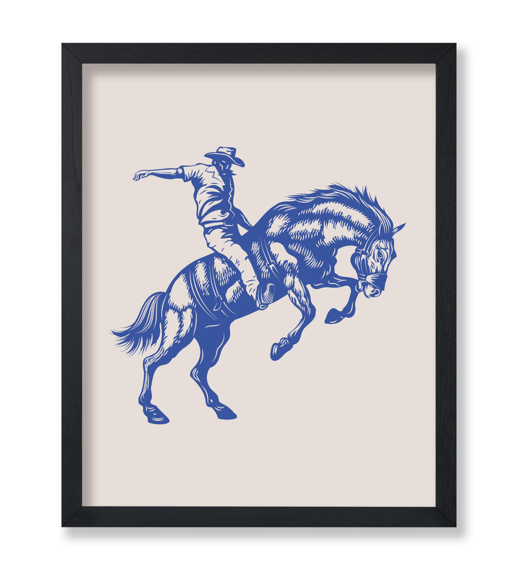 Bucking Horse Western Art Print — 24 × 32 in.