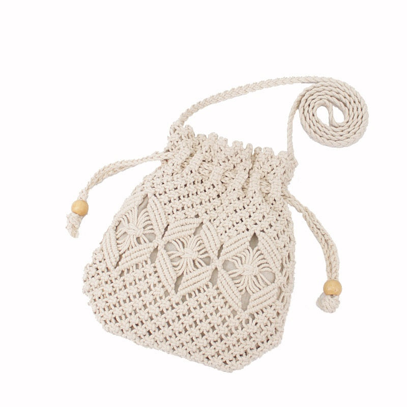 Knitted Tassel Woven Beach Bag for Women
